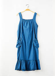 Robe mi-longue col carré sans manche bleu LA FEE MARABOUTEE fille