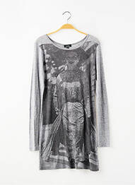 Robe mi-longue col rond manches longues gris LA FEE MARABOUTEE fille