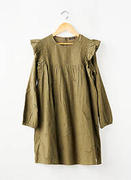 Robe mi-longue fermeture pressionnée manches longues vert IKKS fille