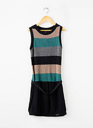 Robe pull maille fine sans manche noir LA FEE MARABOUTEE fille