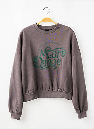 Sweat-shirt manches longues manches longues gris IKKS fille