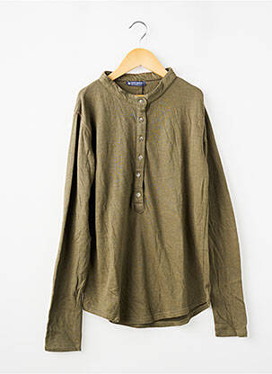 Top manches longues manches longues vert PETIT BATEAU fille