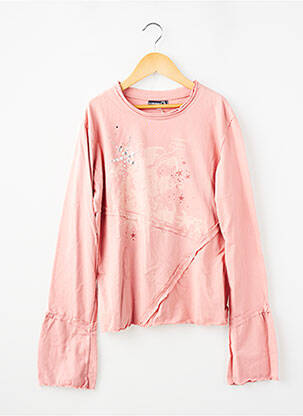 Top coupe cintrée manches longues rose JEAN BOURGET fille