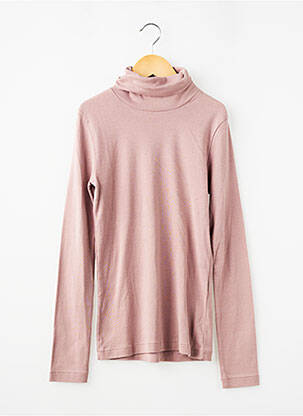 Pull col roulé coupe droite manches longues rose PETIT BATEAU fille