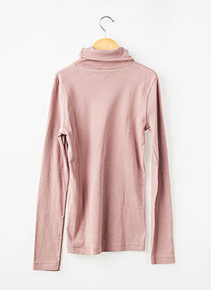 Pull col roulé coupe droite manches longues rose PETIT BATEAU fille