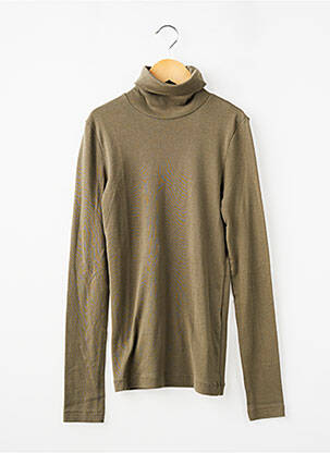 Pull col roulé coupe droite manches longues vert PETIT BATEAU fille