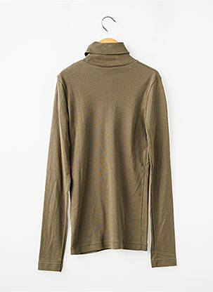 Pull col roulé coupe droite manches longues vert PETIT BATEAU fille