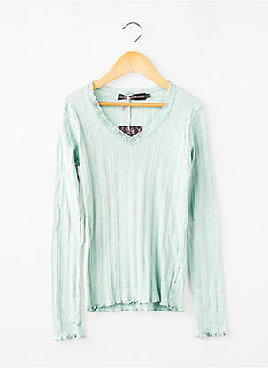 Top coupe cintrée manches longues vert LA FEE MARABOUTEE fille