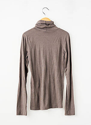 Pull col roulé coupe cintrée manches longues marron LA FEE MARABOUTEE fille