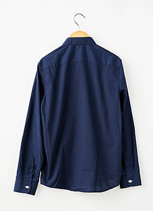 Chemise manches longues tissage popeline bleu YVES ENZO garçon