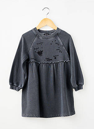 Robe mi-longue col rond manches longues gris IKKS fille