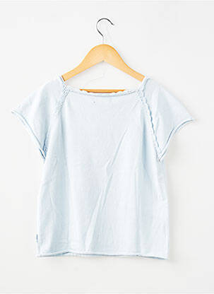 Top col carré manches courtes bleu JEAN BOURGET fille