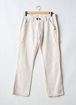 Jeans coupe droite fermeture zippée sous rabat boutonné taille normale beige DDP homme