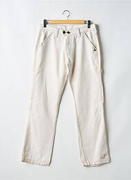 Jeans coupe droite fermeture zippée sous rabat boutonné taille normale beige DDP homme