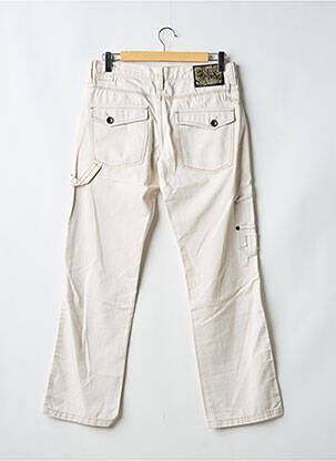 Jeans coupe droite fermeture zippée sous rabat boutonné taille normale beige DDP homme