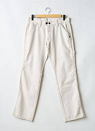 Jeans coupe droite fermeture zippée sous rabat boutonné taille normale beige DDP homme