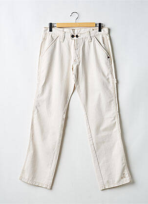 Jeans coupe droite fermeture zippée sous rabat boutonné taille normale beige DDP homme
