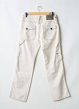 Jeans coupe droite fermeture zippée sous rabat boutonné taille normale beige DDP homme