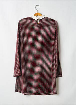 Robe mi-longue imprimé fleurs manches longues rouge MAISON SCOTCH femme