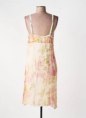 Robe mi-longue imprimé fantaisie fines bretelles rose DDP femme