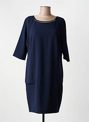 Robe mi-longue manches 3/4 manches 3/4 bleu I.CODE (By IKKS) femme