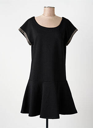 Robe courte coupe évasée manches courtes noir I.CODE (By IKKS) femme