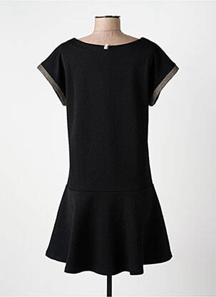 Robe courte coupe évasée manches courtes noir I.CODE (By IKKS) femme