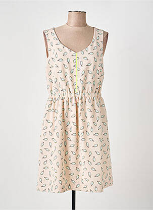 Robe mi-longue imprimé fantaisie sans manche rose I.CODE (By IKKS) femme