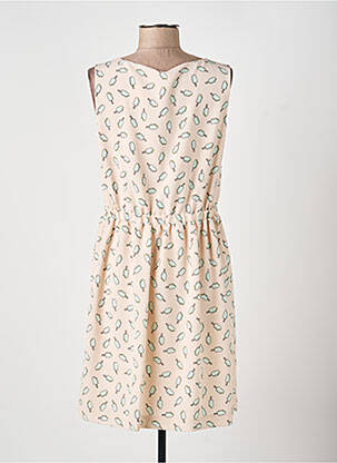 Robe mi-longue imprimé fantaisie sans manche rose I.CODE (By IKKS) femme