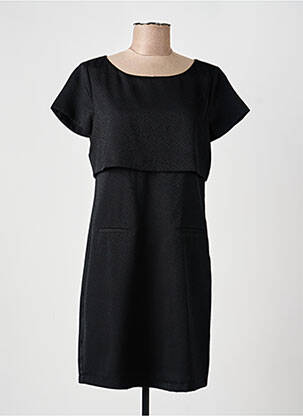 Robe courte manches courtes manches courtes noir I.CODE (By IKKS) femme