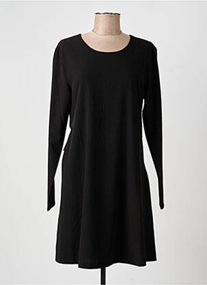 Robe mi-longue manches longues manches longues noir BY ZOE femme