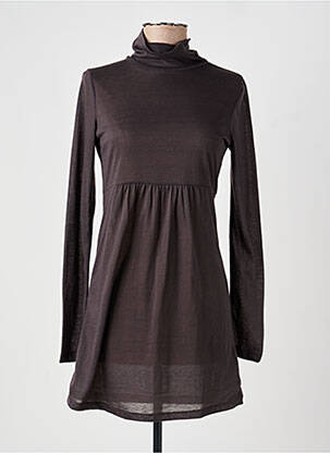Robe courte manches longues manches longues marron DDP femme