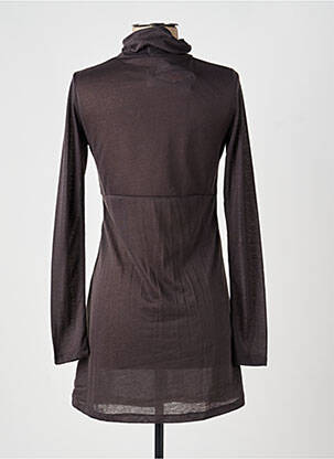 Robe courte manches longues manches longues marron DDP femme