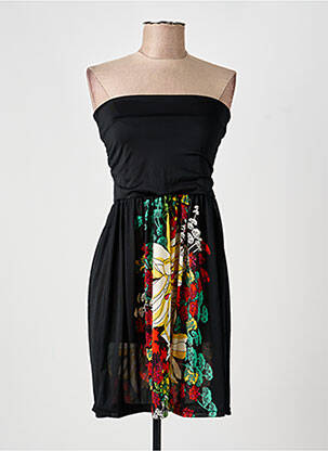 Robe courte sans manche sans manche noir YUMI femme