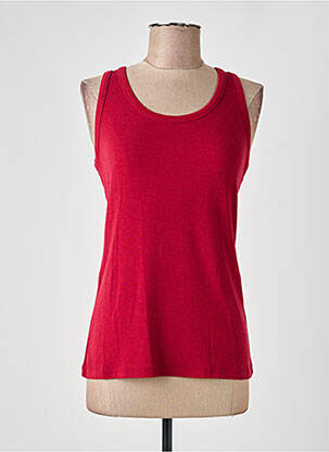 Débardeur stretch sans manche rouge PAKO LITTO femme
