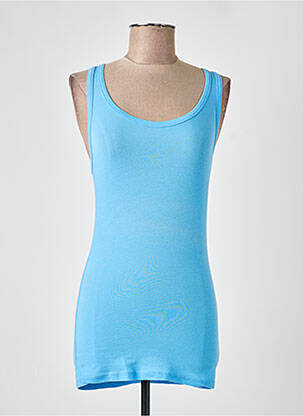 Débardeur stretch sans manche bleu PAKO LITTO femme