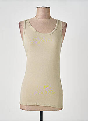 Débardeur stretch sans manche beige PAKO LITTO femme