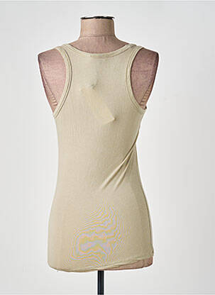 Débardeur stretch sans manche beige PAKO LITTO femme