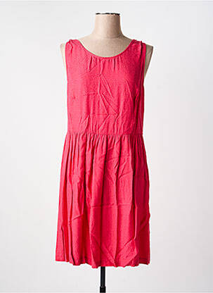 Robe mi-longue imprimé fantaisie sans manche rose I.CODE (By IKKS) femme