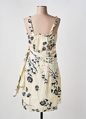 Robe mi-longue imprimé fantaisie sans manche beige ELIANE ET LENA femme