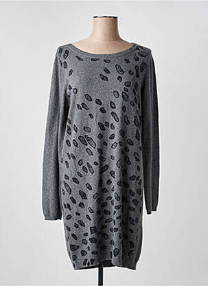 Robe pull coupe droite manches longues gris I.CODE (By IKKS) femme