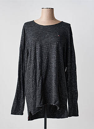 Pull tissage chiné manches longues gris TOMMY HILFIGER homme