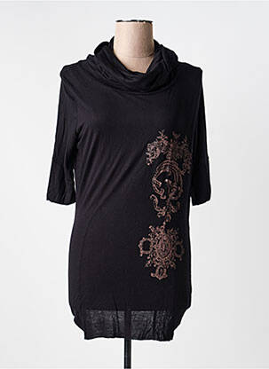 T-shirt sérigraphie floquée manches courtes noir DDP femme