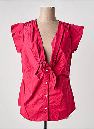 Chemisier manches courtes manches courtes rose DDP femme