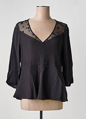 Top col v manches 3/4 noir I.CODE (By IKKS) femme