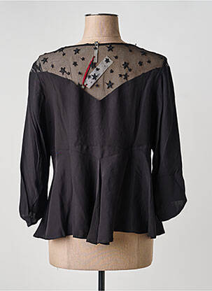 Top col v manches 3/4 noir I.CODE (By IKKS) femme