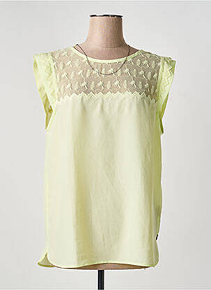 Top tissage crêpe manches courtes jaune MAISON SCOTCH femme
