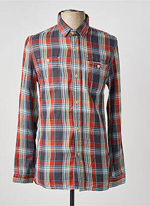 Chemise manches longues imprimé carreaux orange FIRETRAP homme