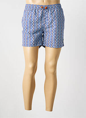 Short de bain tissage popeline bleu DSTREZZED homme