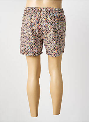 Short de bain tissage popeline marron DSTREZZED homme